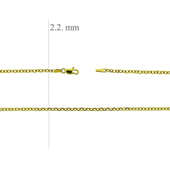 24" Cable Link Unisex Chain 14K Yellow Gold Necklace - Picture 3 of 3